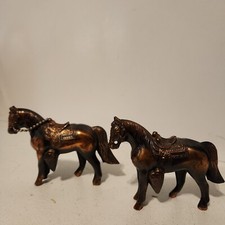 Vintage Metal Horses - Lot Of 2 - 1950s - *Made in USA* - Copper Colored