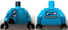 LEGO 973pb5570c01 Torso Racing Suit with Black Panel, BMW Motorsport Logo, White