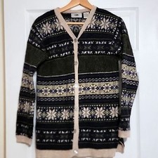 BP. Vintage Womens 100% wool Nordic Fair Isle cardigan XS Nordstroms Grandmacore