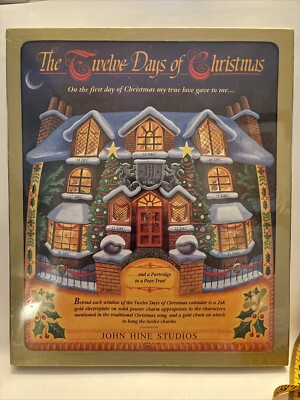 John Hine Studios Cottage Advent Calendar 12 Days of Christmas VINTAGE SEALED!