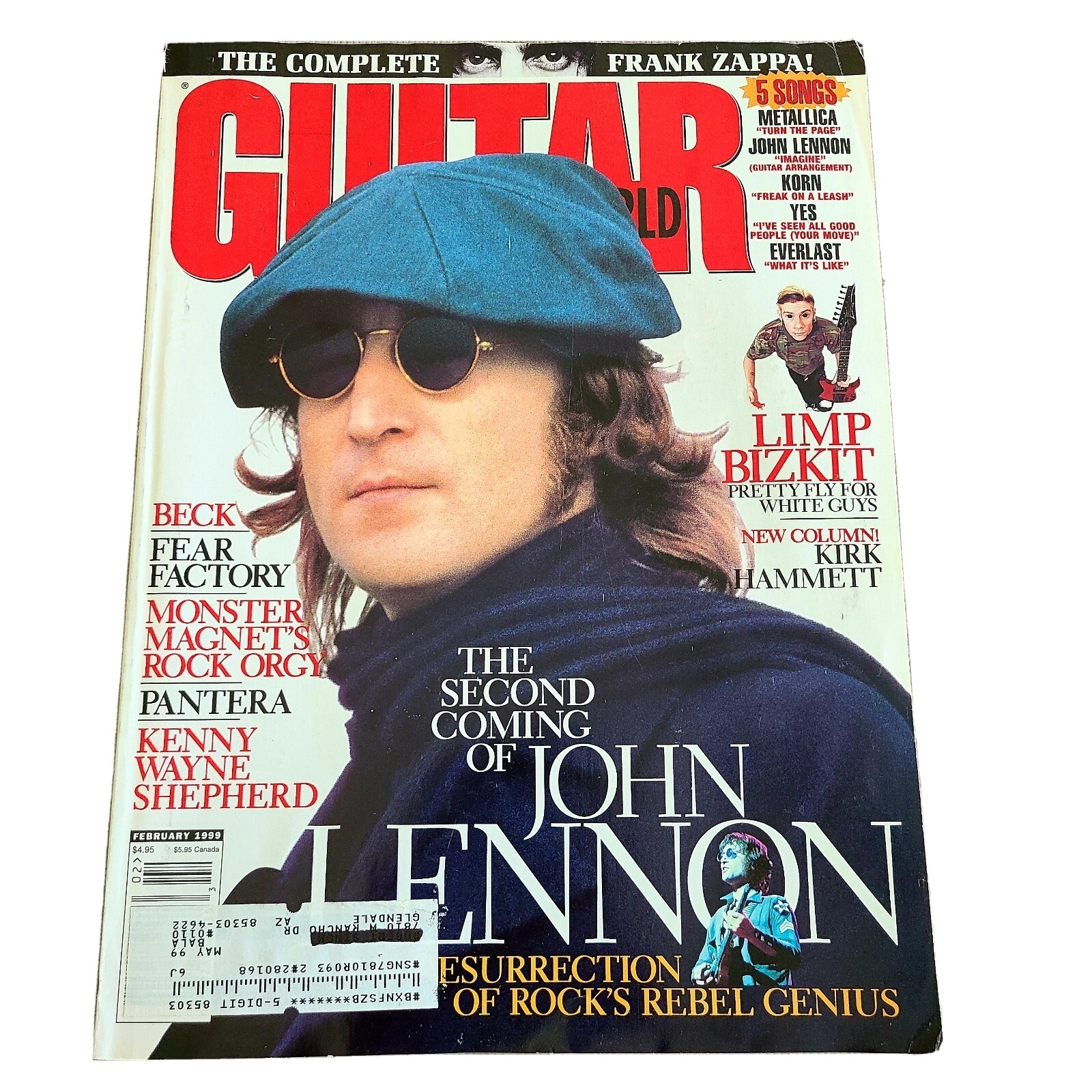 GUITAR World MAGAZINE John Lennon plus the complete Frank ZAPPA Feb