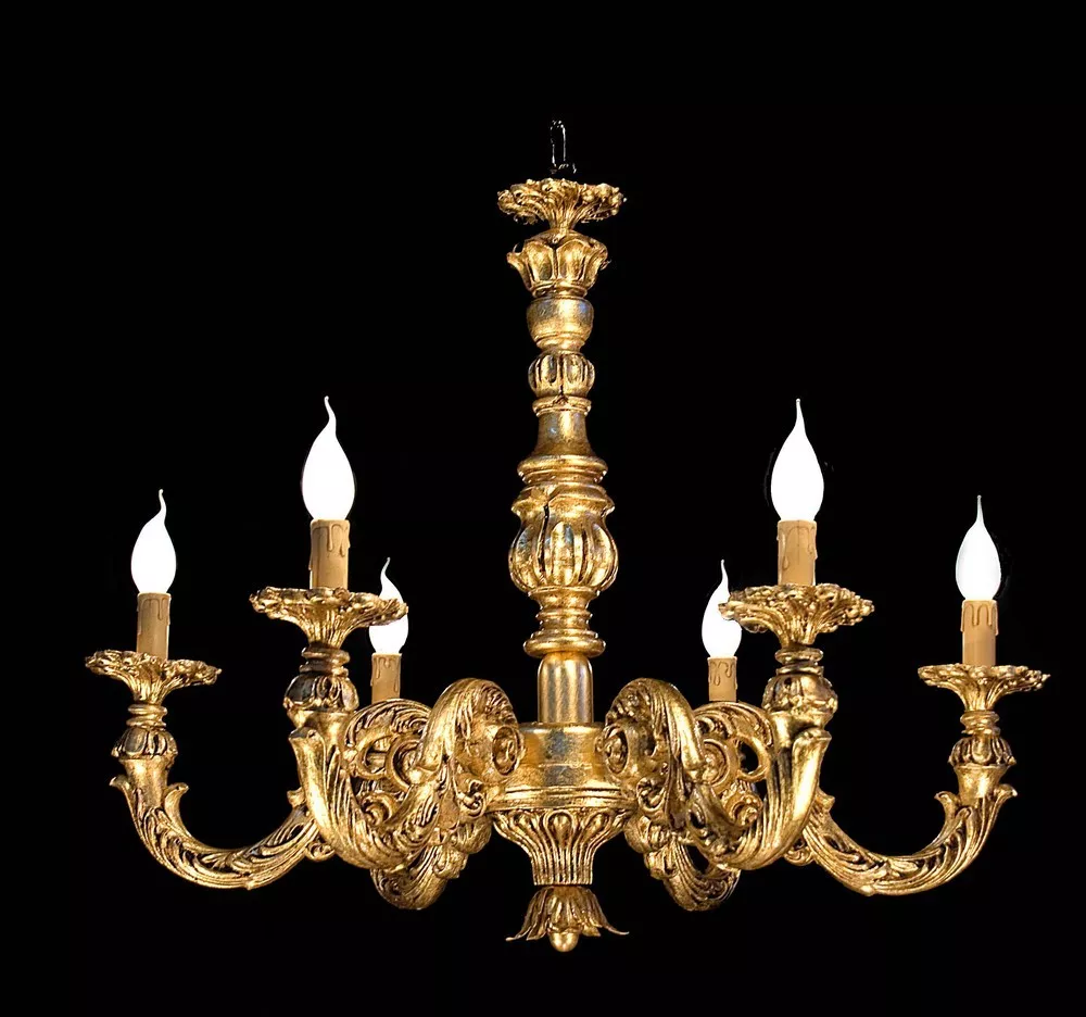 Gold and wood chandelier deals