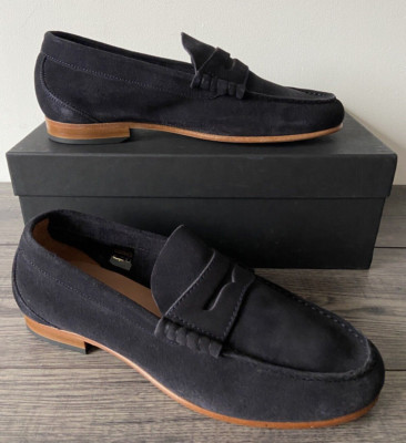 PAUL SMITH NAVY BLUE LEATHER SUEDE CASEY SHOES UK 8 EU 42 BNIB