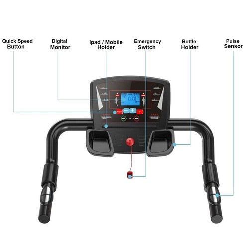 Tapis Roulant Palestra Corsa Elettrico Pieghevole Casa Jogging Fitness 1,5 H P Macchina UK - Foto 14 di 23