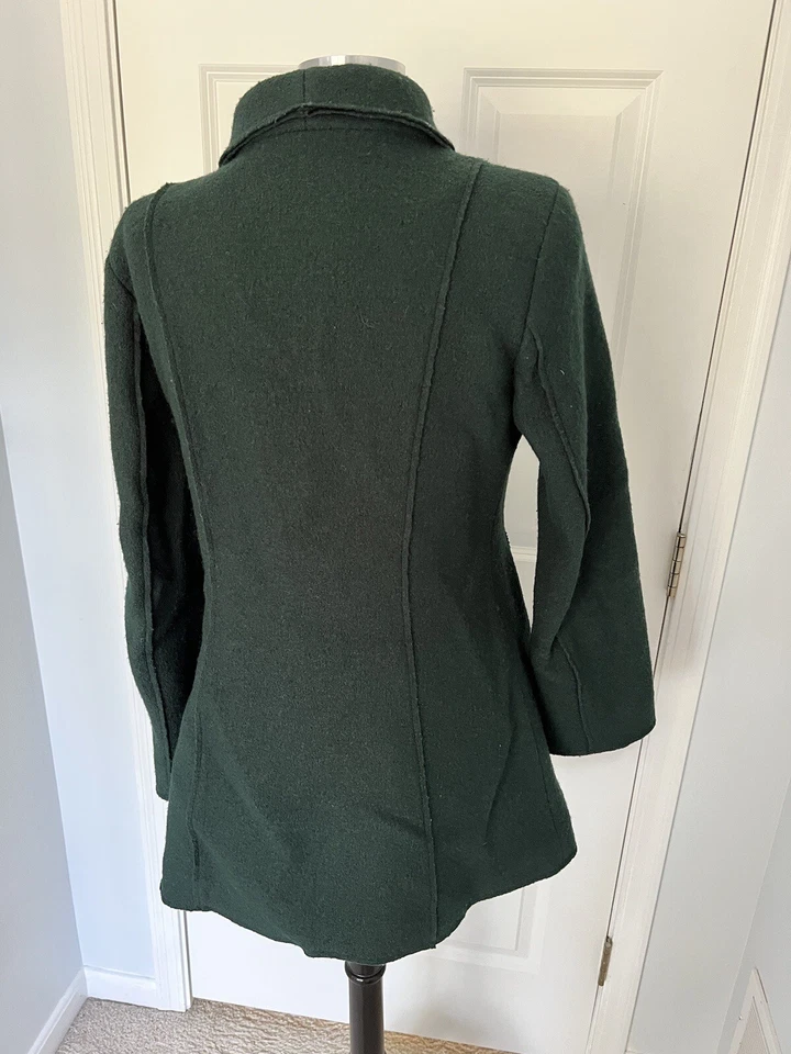 Abrigo para mujer de lana verde talla S de HALOGEN Foto 3 de 4