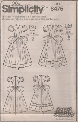 open lace back dress Amazon.com: Simplicity Women's Nintendo Super Mario Princess Peach and  Princess Daisy Costume Sewing Patterns, Sizes 6-14 : Arts, Crafts & Sewing