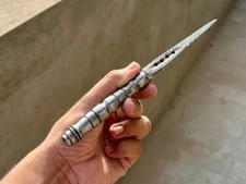 Forged Damascus fixed blade Combat boot knife Full Tang With Sheath