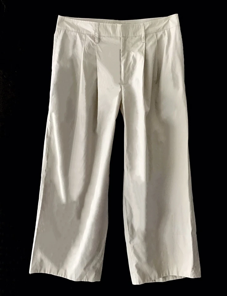 Pantalones Pantalones Vince Caqui Ligeros Pierna Ancha Plisados 12 Reg $245 Nuevos con Etiquetas