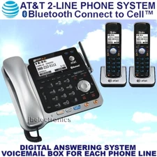 AT&T TL86109 2-LINE DECT 6.0 PHONE SYSTEM - BLUETOOTH - 2 CORDLESS - BRAND NEW