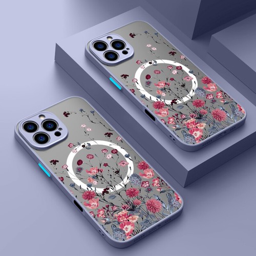 Funda de móvil para iPhone 16 15 Pro Max 14 13 12 Mini 11 Magsafe Flower Magnet Cover - Imagen 9 de 20