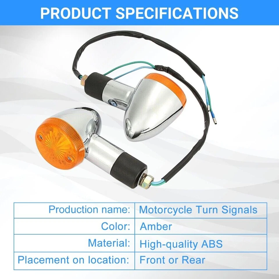 4X For Honda VTX1300C VTX1800C VTX 1800 N Motorcycle Turn Signals Blinker Lights - Image 3 of 4