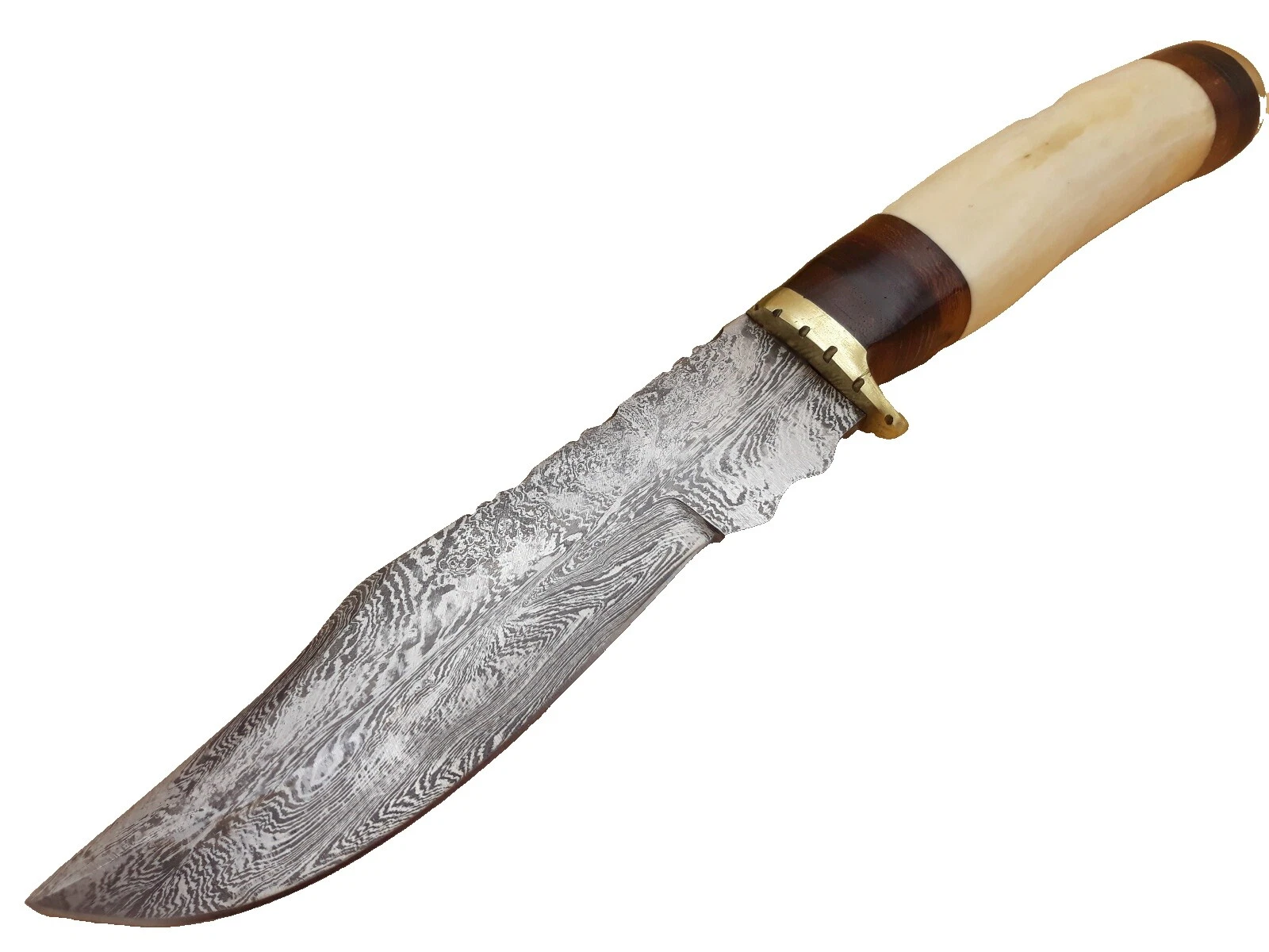 Hoja de acero de damasco mango de hueso original hecho a mano y Personalizado modernos de colección Cuchillos de Hoja Fija