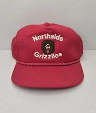Vintage Northside Grizzlies Snapback Hat Red CAP Embroidered Logo Rope Retro Dad