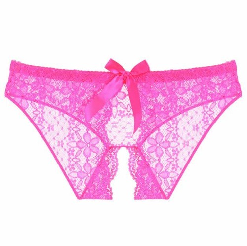 Sexy Mujeres Bragas de Encaje Transparente Breve Entrepierna Abierta Lencería Tanga Ropa Interior Descarada - Imagen 9 de 19