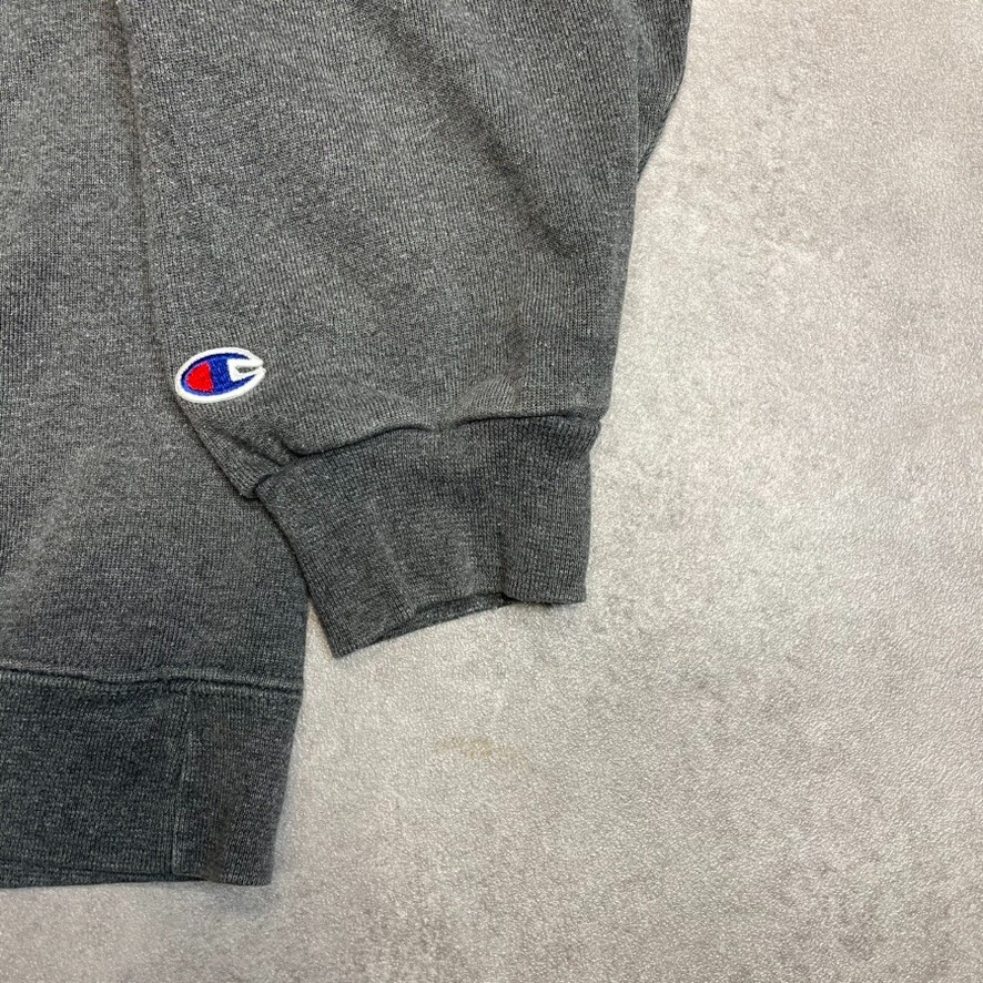 Champion Sweatshirt Mens Y2K Script Logo Pull Over Jumper, Grey, XL image 6