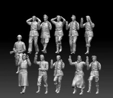 WwII German Prisoners Soldiers 11 Figures 1/35 Scale Models Kits Resin Printed