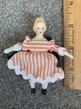 Vintage style Miniature Bisque + Cloth Artist Doll-3" Dollhouse Rag Doll