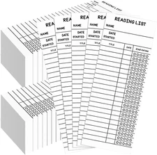LOTMER 100 PCS Reading List Bookmark, 3 X 8 Inch Personal Libraries Cards, Readi