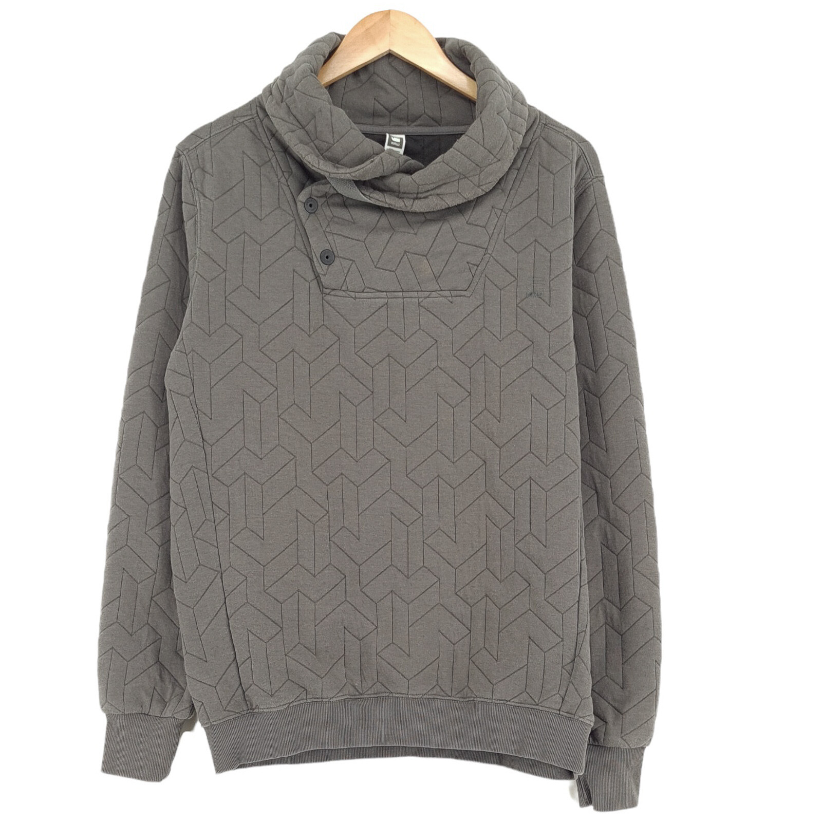 GStar Wingnaught Cubic Aero Funnel Neck Grey Jumper … Gem