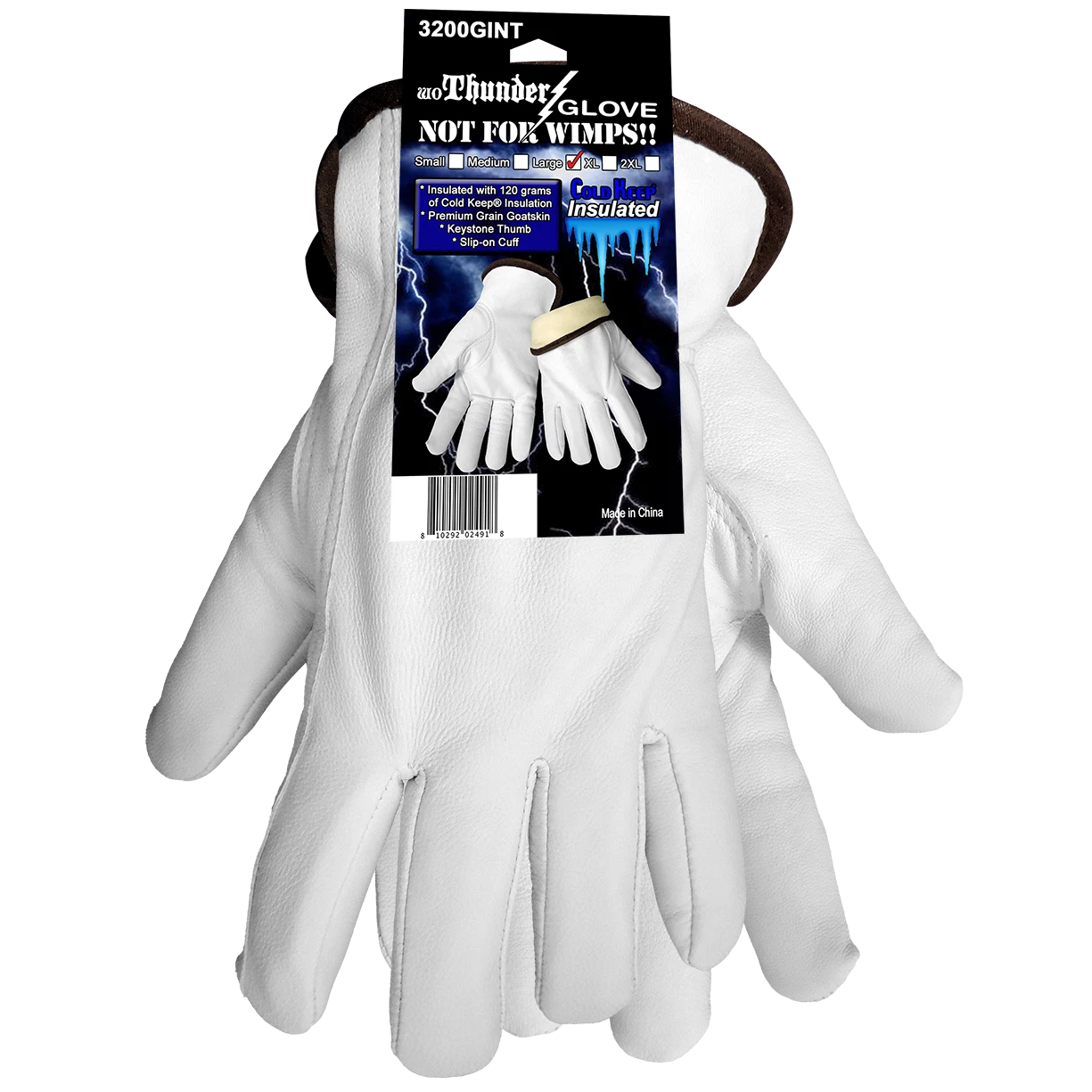 Premium Grade Genuine Goatskin/Cold Keep Insulated Driver Gloves Size Large
