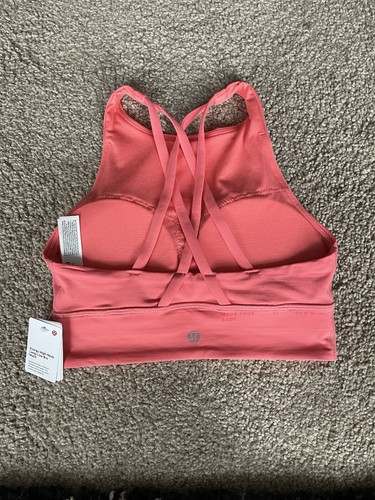 Ladies Lululemon Orange Sports Bra Energy High Neck Long Line Brand New UK size8 - Picture 5 of 9