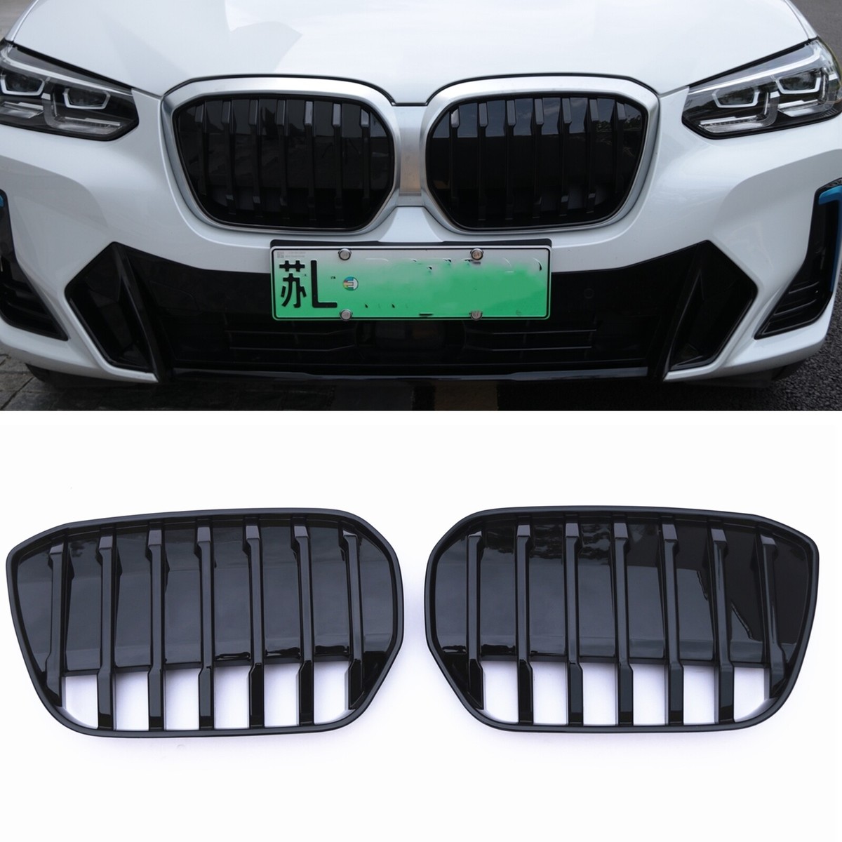 For BMW IX3 2022-2024 Car Front Bumper Hood Kidney Grille Grill