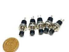 5 x New Momentary Push Button Switch 7MM black normally opened b10