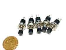 5 x New Momentary Push Button Switch 7MM black normally opened b10