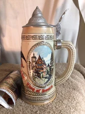 Vtg Anheuser Busch M Series 01990 Lidded PUB DANCING Beer Stein Brazil pre-owned