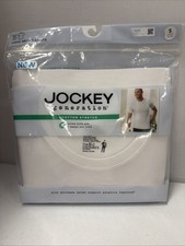 NWT Jockey Generation 3 Pack Crew Neck Combed Cotton T-Shirts White Size S 34-36