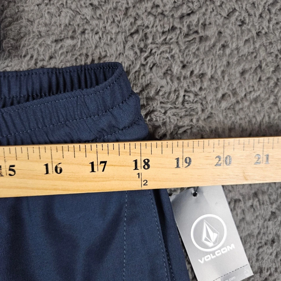 Volcom Mens XL Blue Drawstring Hybrid Shorts Casual Walk Flat Front - Image 3 of 4