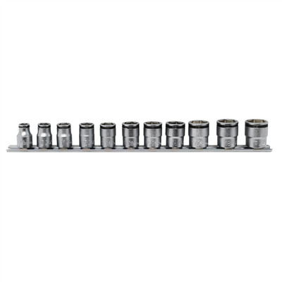 Ko-ken USA 3/8 Square Drive NUT GRIP Socket Set 8-19 mm Chrome Rail - 11 Piece R