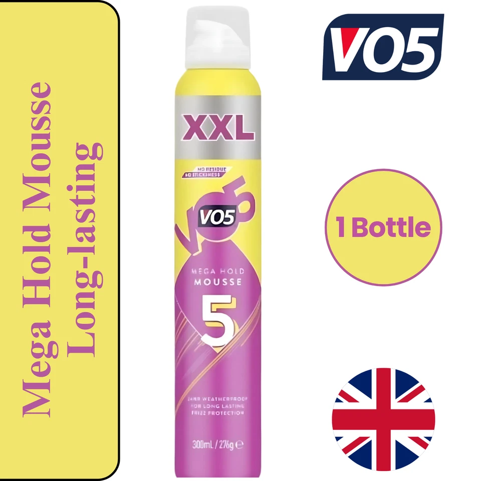 ALBERTO VO5 VO5 Mega Hold XXL Mousse Extra Strong Hair Styling Foam Frizz Control - 300ml