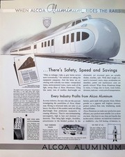 Original 1933 Vintage Print Ad: Alcoa Aluminum ft. Union Pacific M-10000