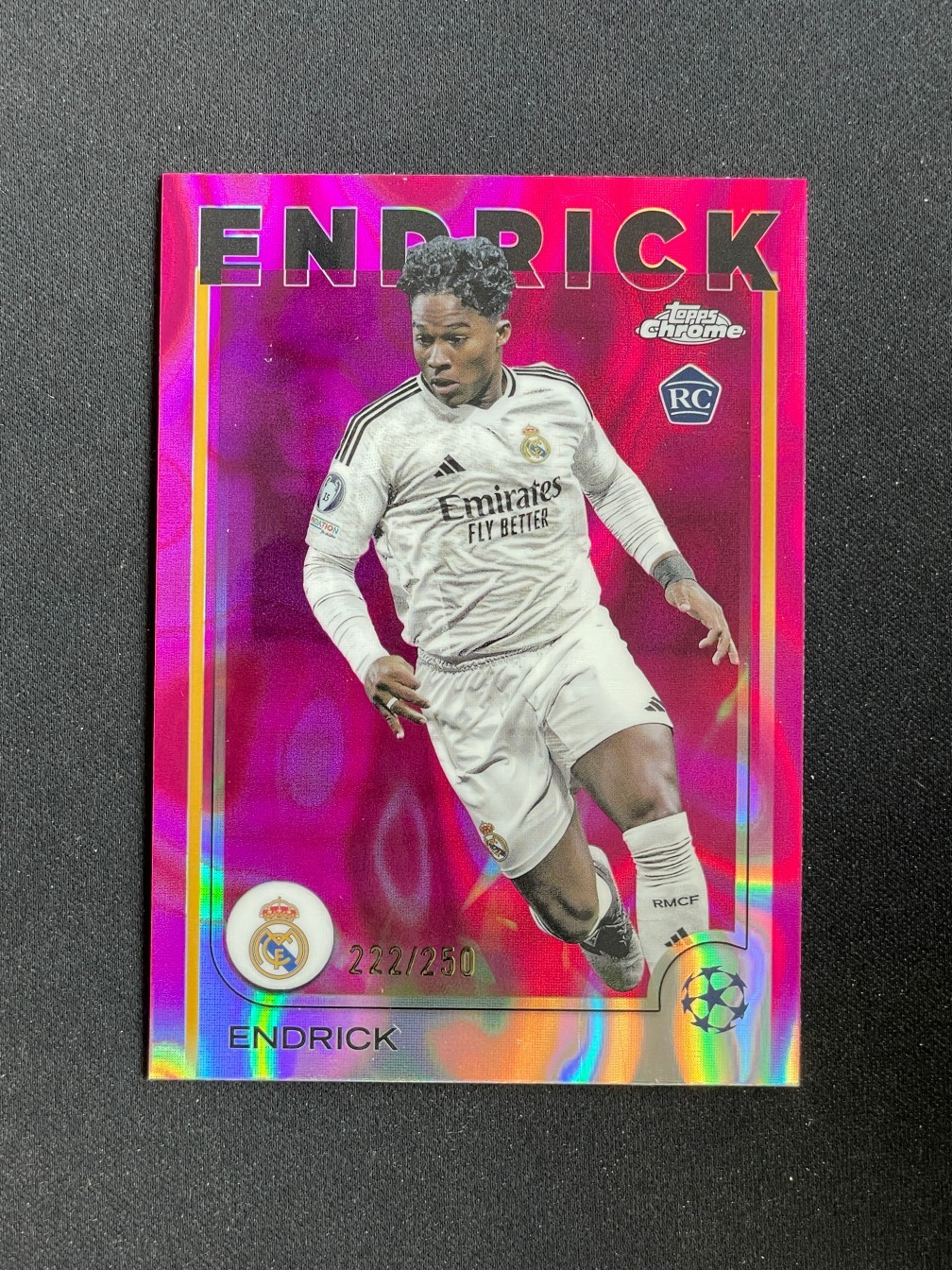 Endrick 2024-25 Topps Chrome UCC Pink Lava Refractor 222/250 RC #100