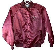 West Ark Satin Jacket Mens XXL Red Quilt Lined Snap Closure Vintage 80’s 90s USA