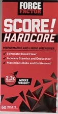 WOW! SCORE! HARDCORE by Force Factor 60 Tablets Exp 01/28 Sealed Free Shipping