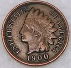 1900 Indian Head Cent Penny 1C - F/VF - #14531