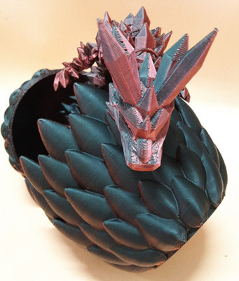 Dragon 3D Printed Articulated Dragon 15''  With Egg Color Changing Fidget Toy