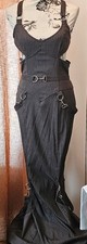 Lip Service Gangsta Pranka ooak Dress grey Size M-L Pinstripe