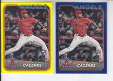 2 - 2024 Topps KELVIN CACERES Yellow + Royal Blue Angels #680