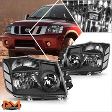 For 04-15 Titan/05-07 Armada Factory Style Headlight Black Housing Clear Corner