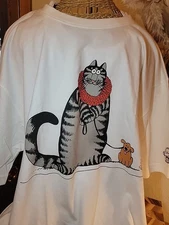 2013 Crazy Shirts Hawaii B Kliban Cat 2XL Bicycle Cat White NEW WITH TAGS L