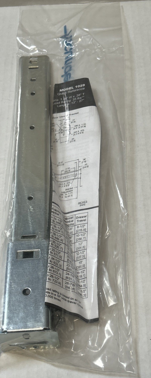 Accuride 1029 Series Center Undermount Drawer Slide 13" C1029-113D