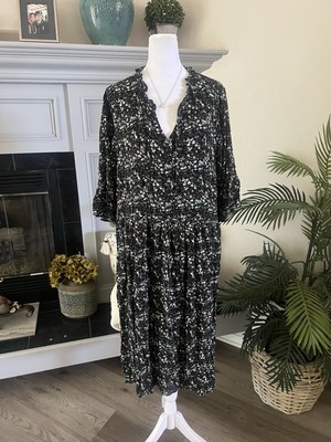 Fransa Cottage Floral Black Dress Size 3X