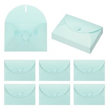 6.1x4.1 Inch Mini Card Envelopes, 20Pcs Cute Cards with Heart Clasp, Light Blue