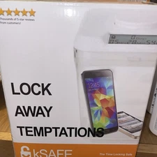 1 kSAFE by Kitchen Safe 5.5" Height The Time Locking Clear Base New