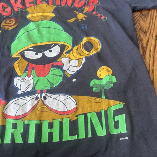 Vintage Looney Tunes Marvin Martian Vegas M Earthling Fruit Loom shirt Single - Picture 5 of 9