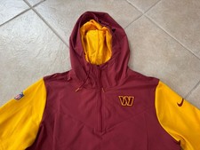 Washington Commanders Nike On Field Half Zip Jacket Burgundy Gold Men's L