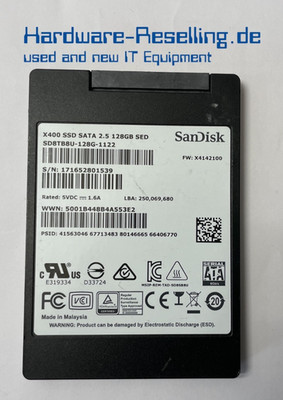 SanDisk 128GB X400 SED SATA 3 6G 2,5'' SSD SD8TB8U-128G-1122